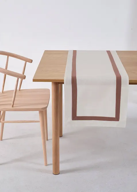 Tafelloper van biologisch katoen met een gekleurde rand, bonprix