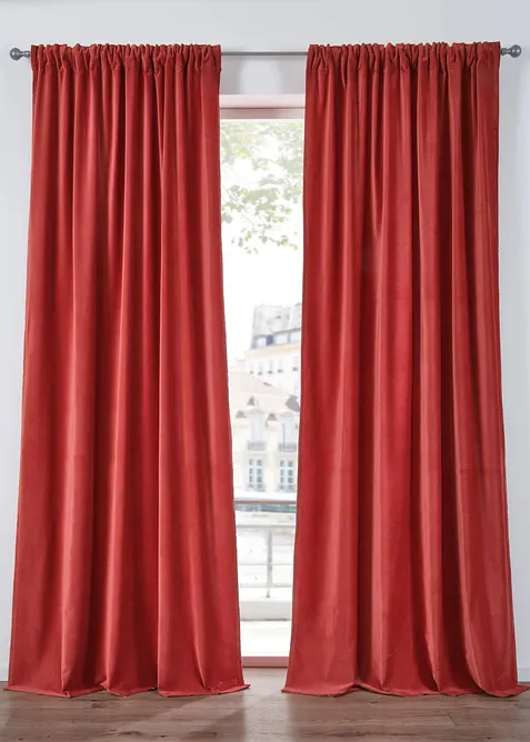 Fluwelen gordijn van biologisch katoen (1 stuk), bonprix