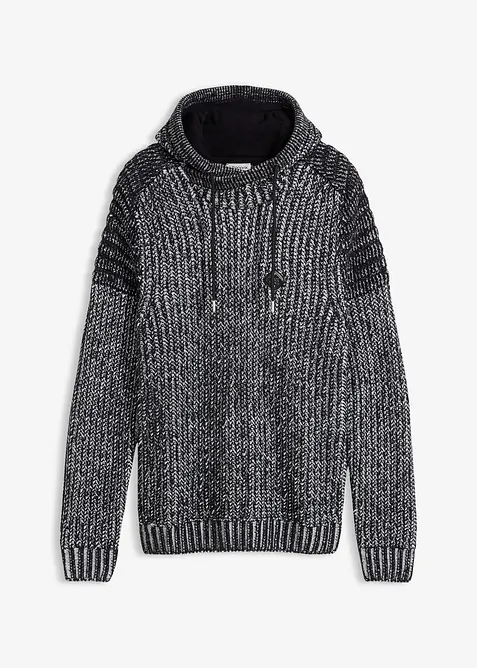 Grof gebreide trui met bikerdetails, bonprix