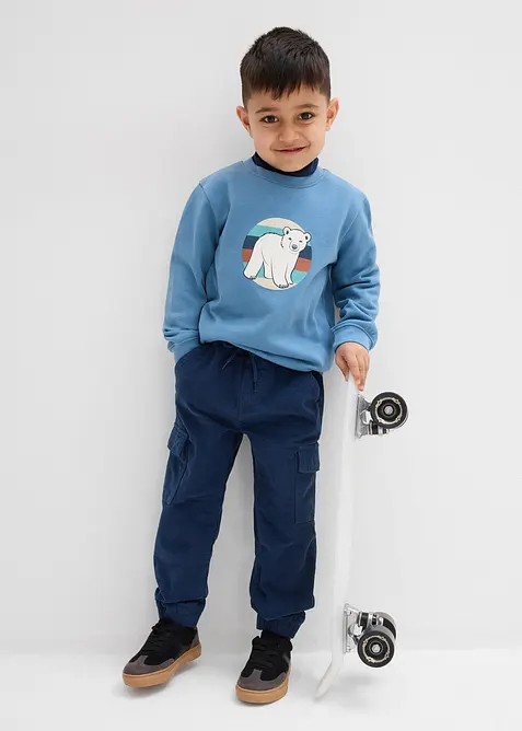 Thermo cargo-broek van corduroy met jersey voering, regular fit, bonprix