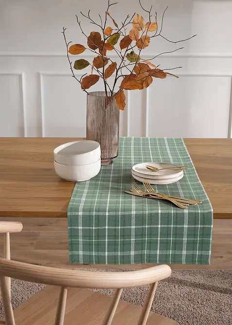 Tafelloper van biologisch katoen met een ruitmotief, bonprix