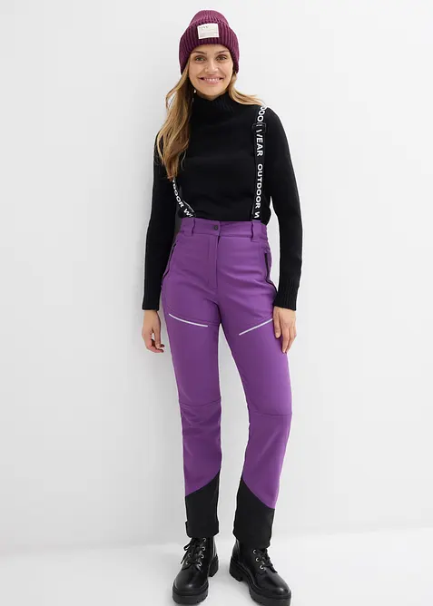 Waterafstotende skibroek van softshell met stretch, straight, bonprix