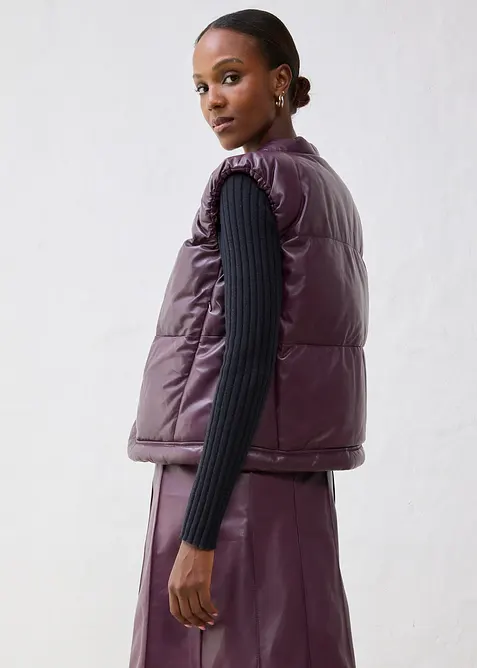 Leren bodywarmer van lamsnappa, bonprix