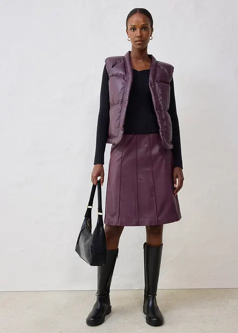 Leren bodywarmer van lamsnappa, bonprix