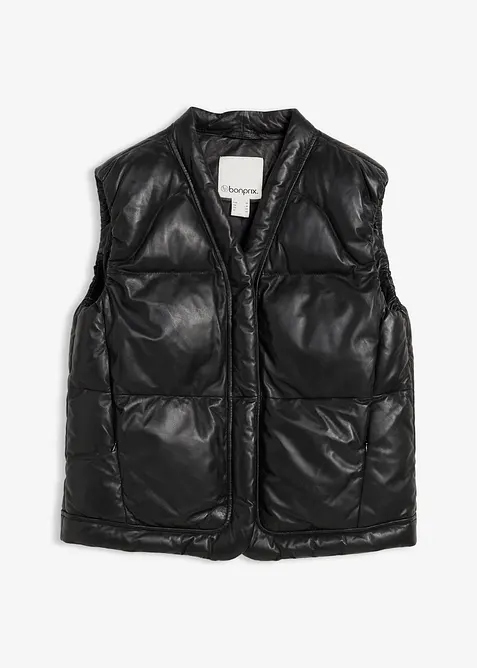 Leren bodywarmer van lamsnappa, bonprix
