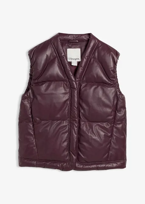 Leren bodywarmer van lamsnappa, bonprix