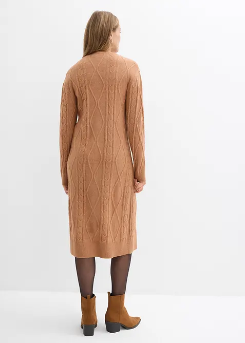 Gebreide jurk met vlechtpatroon, bonprix