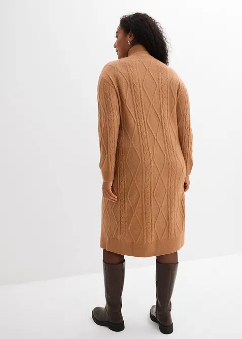 Gebreide jurk met vlechtpatroon, bonprix