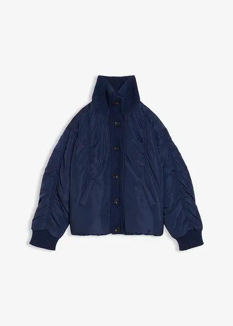 Gewatteerde jas met gebreide mouwboorden, bonprix