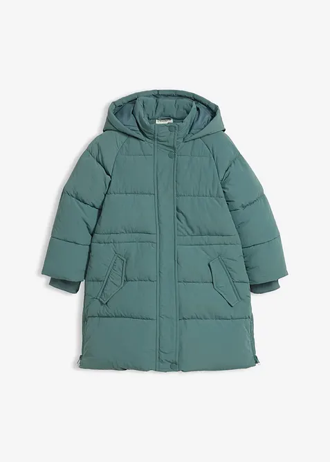 Warm gevoerde lange pufferjas met reflecterende details, bonprix