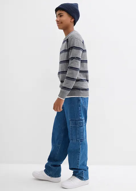 Fijngebreide trui van recyclebaar katoen, bonprix