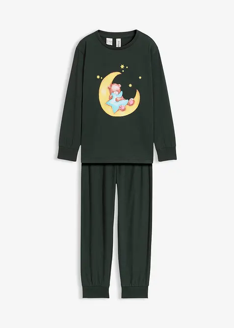 Pyjama van zacht katoen met glow-in-the-dark print (2-dlg. set), bonprix