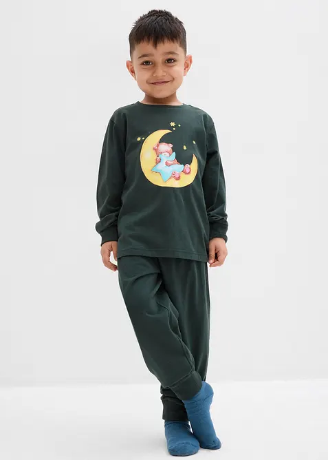 Pyjama van zacht katoen met glow-in-the-dark print (2-dlg. set), bonprix