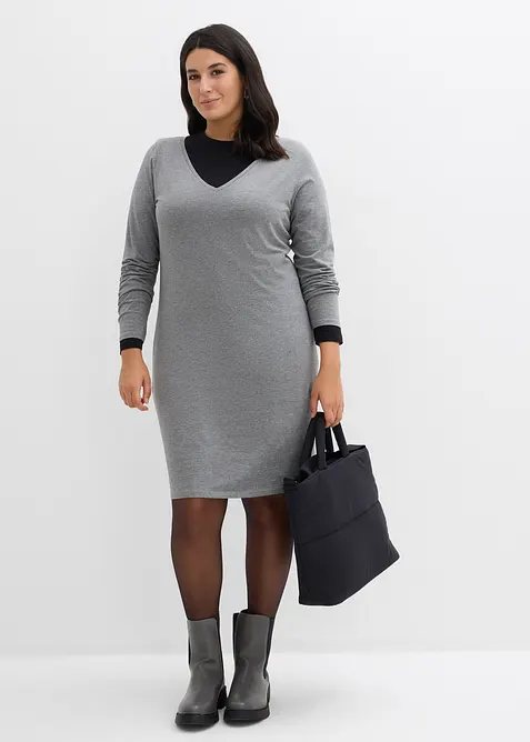 Jersey jurk van viscose (set van 2), bonprix