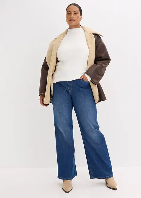 Geribde trui in een soepele viscosemix, bonprix