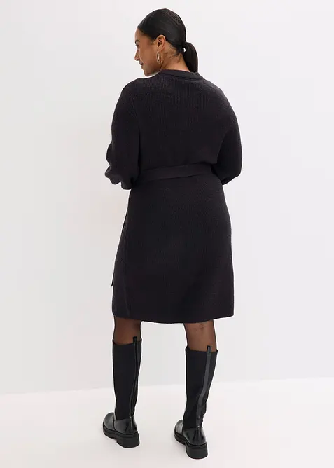 Gebreide jurk met ballonmouwen, bonprix