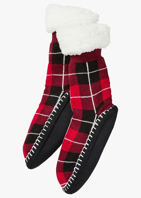 Huissokken met stroeve zool en teddy voering, bonprix