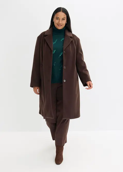 Korte coat in wollen look, bonprix