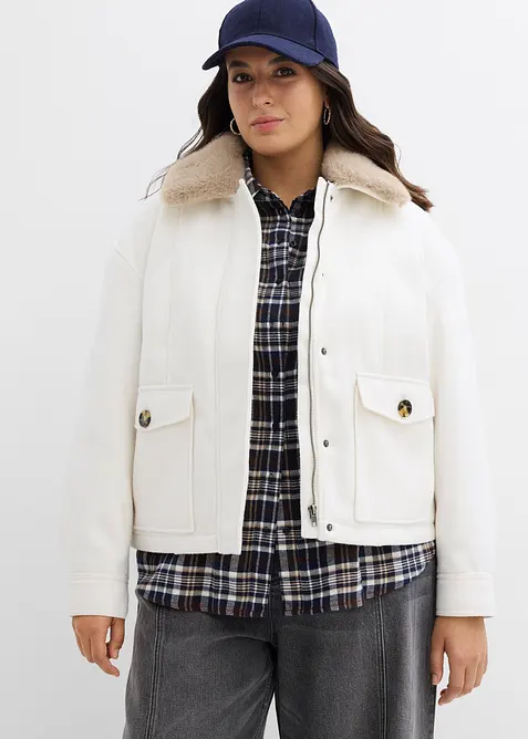 Winterjas in wollen look, bonprix