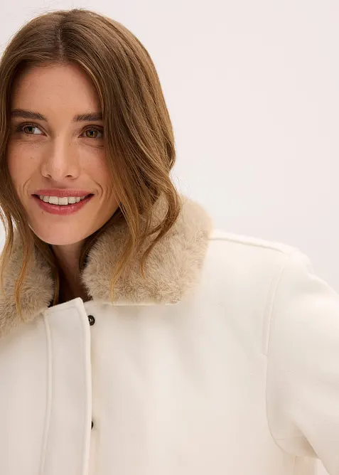 Winterjas in wollen look, bonprix