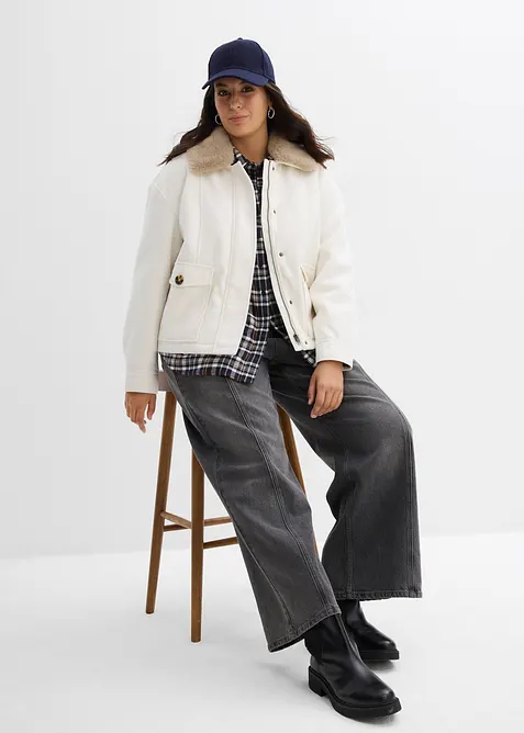 Winterjas in wollen look, bonprix