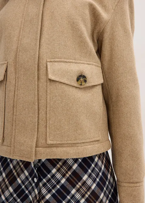 Winterjas in wollen look, bonprix