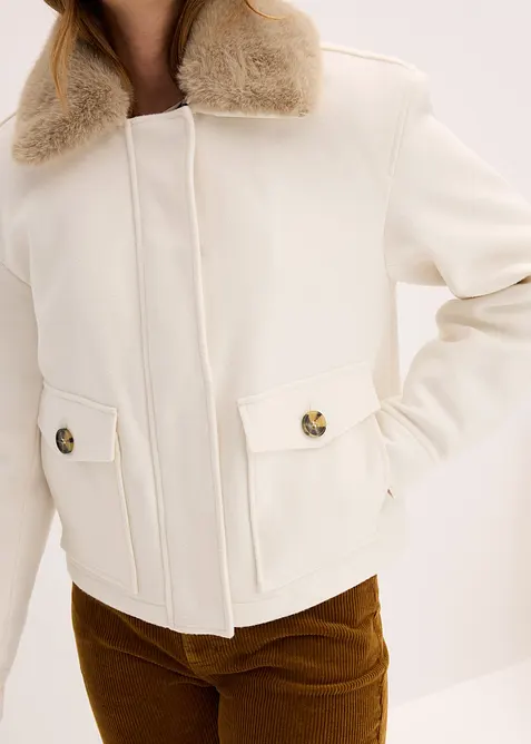 Winterjas in wollen look, bonprix