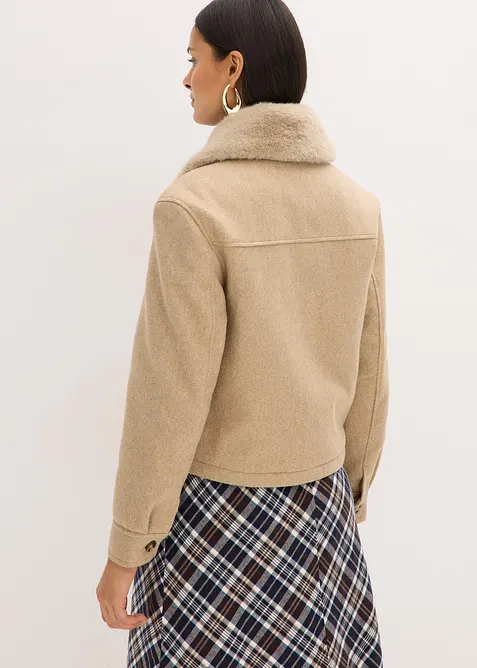 Winterjas in wollen look, bonprix