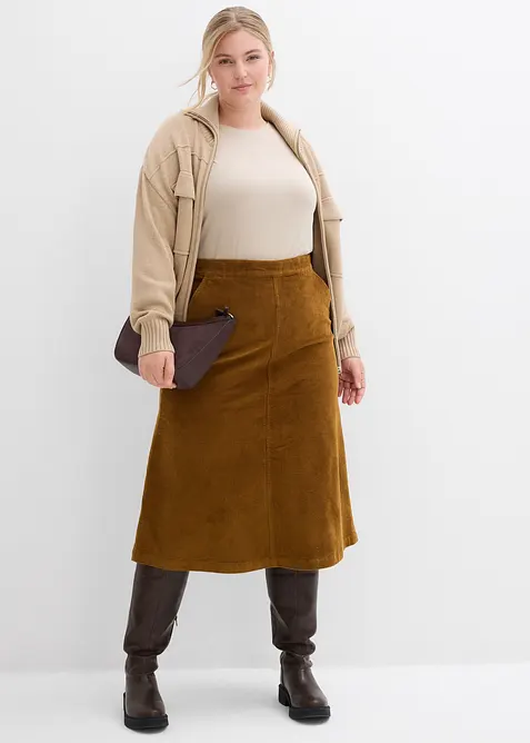 Corduroy midirok, bonprix