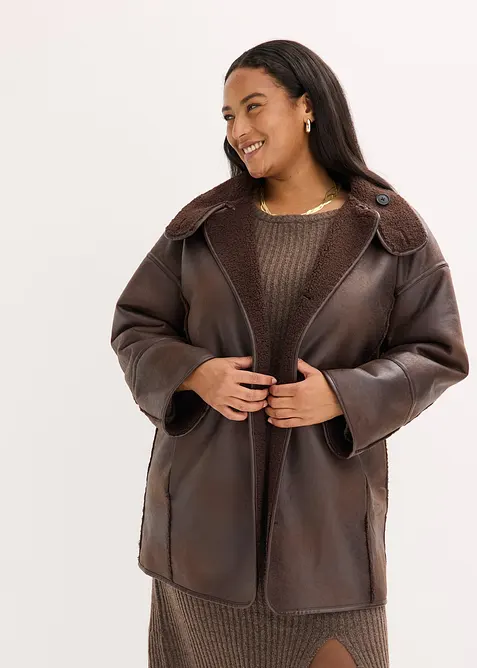 Imitatie lammy coat, bonprix