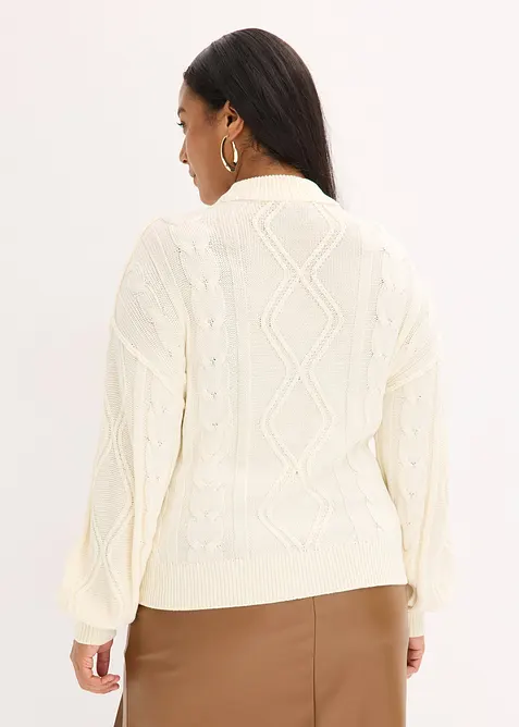 Oversized trui met kabelpatroon, bonprix