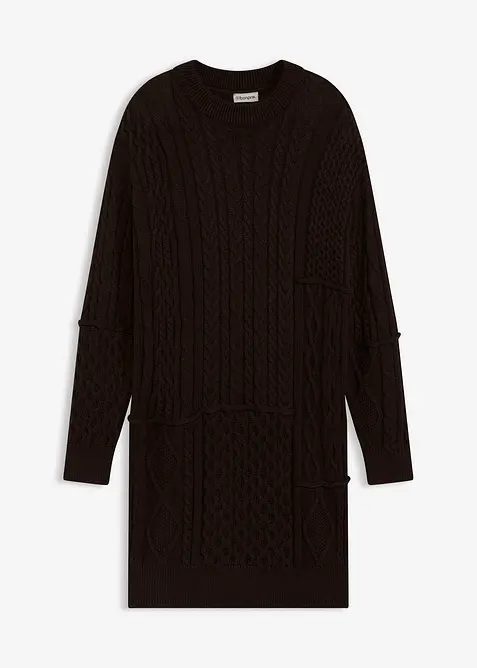 Gebreide jurk met kabelpatroon, bonprix