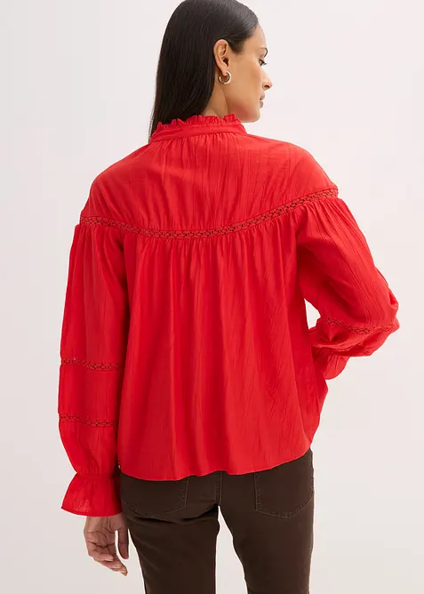 Blouse met strik van fijne viscosemix, bonprix