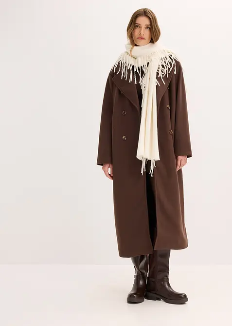 Lange oversized jas in wollen look, bonprix