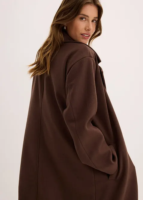 Lange oversized jas in wollen look, bonprix