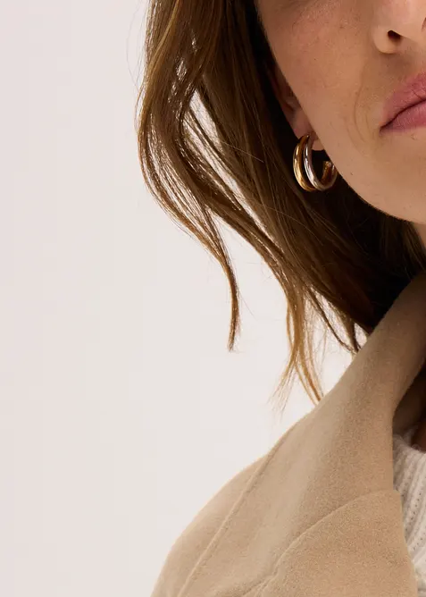 Lange oversized jas in wollen look, bonprix