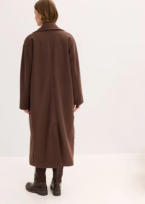 Lange oversized jas in wollen look, bonprix