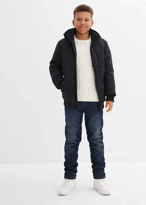 Grof gebreide trui met kabelpatroon van recyclebaar biologisch katoen, bonprix