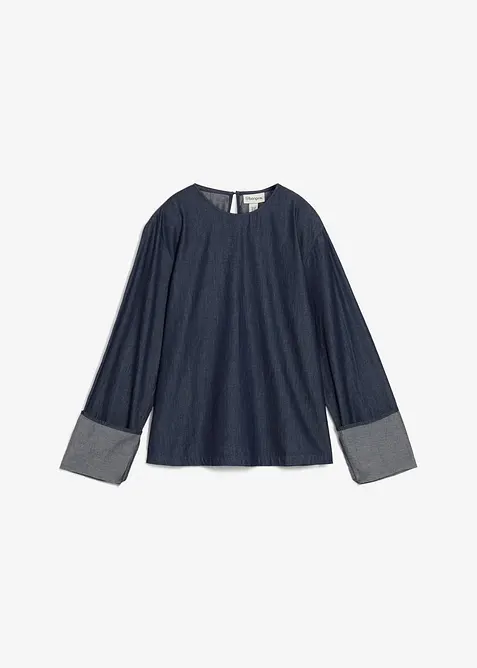 Spijkerblouse met wijde mouwen, bonprix