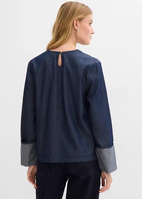 Spijkerblouse met wijde mouwen, bonprix