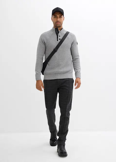 Trui met gerecycled katoen en opstaande kraag, bonprix