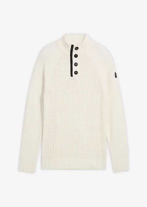 Trui met gerecycled katoen en opstaande kraag, bonprix