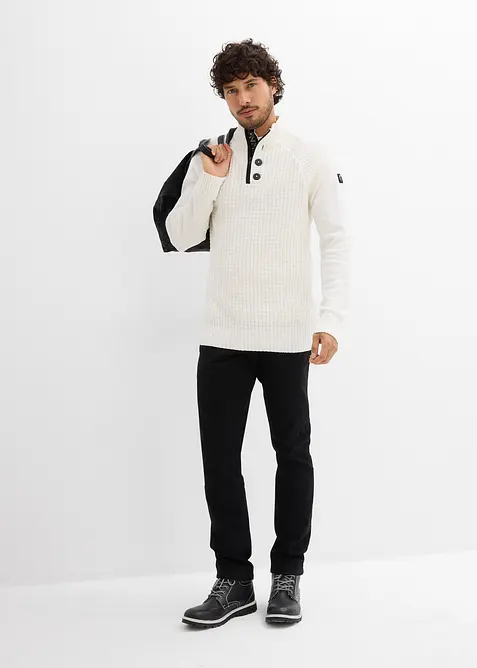 Trui met gerecycled katoen en opstaande kraag, bonprix