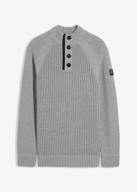 Trui met gerecycled katoen en opstaande kraag, bonprix