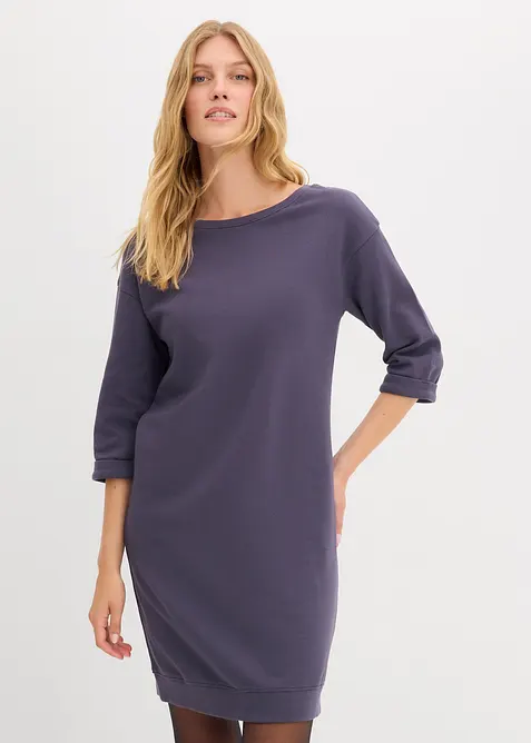 Sweatjurk, 3/4 mouwen, binnenkant zacht geruwd, bonprix
