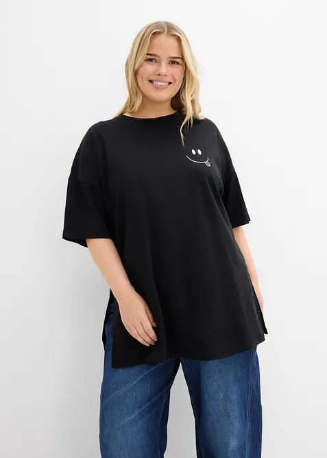 Oversized longshirt van biologisch katoen, bonprix