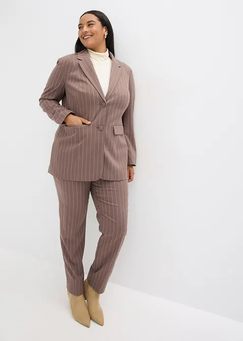 Damespak met krijtstrepen (2-dlg.), bonprix