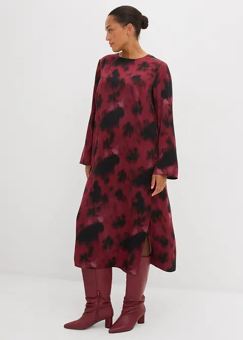 Midi jurk van satijn, bonprix