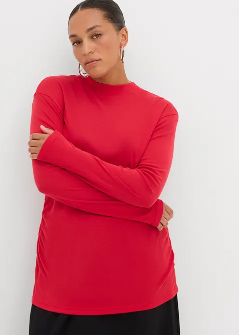 Geribd shirt met plooitjes, bonprix