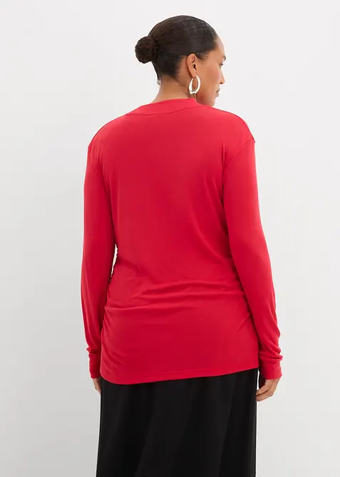 Geribd shirt met plooitjes, bonprix